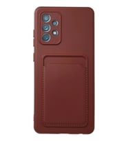 Galaxy A72 Kılıf Kelvin Kartvizitli Silikon - Bordo