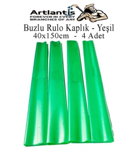 Buzlu Rulo Şeffaf Yeşil Kaplık 4 Adet 40x150 cm Defter Kitap Kaplığı Okul Öğrenci Rulo Kaplık