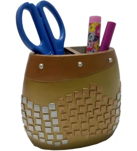 KALEMLİK ALTIN MOZAİK POLİRESİN OFİS GERECİ 10X10X5CM