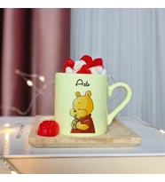 Winnie The Pooh Tasarımlı Kişiye Özel Sarı Türk Kahvesi Fincanı