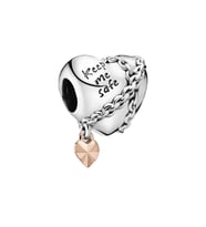 Nur Silver Keep Me Safe Kalp Gümüş Charm NUR-BL01066