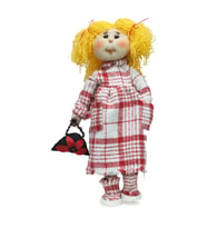 e38 EL İŞÇİLİĞİ SARI SAÇLI KIZ DEKOR BEBEK 32 CM - 6234