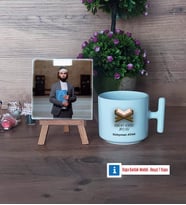 Kuran Kursu Hocası Fotoğraflı Dekoratif Taş, Kupa Bardak Beyaz Hediye (Model 12)