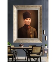 Gümüş Çerçeveli Atatürk Tablo ds45