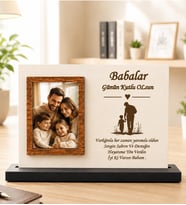 Kişiye Özel Babalar Günü Ahşap Fotoğraflı Masaüstü Çerçeve – Babama Özel Anlamlı Hediye
