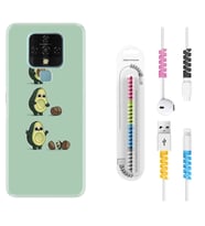 Tecno Camon 16 18P Pova 3 Pova Neo Kılıf Kablo Koruma Spiral Silikon Avokadolar1352
