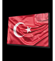 Kırmızı Türk Bayrağı Cam Tablo