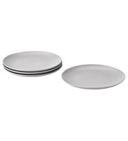 4 Adet Tabak Seti Mat Açık Gri Renk 26 cm, 4 Adet, Stoneware Yuvarlak Servis Tabak Seti