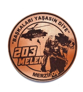 203 MELEK FİLO "BAŞKALARI YAŞASIN DİYE"  Deri PEÇ- Arma - Patch