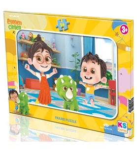 KS Games 24 Parça Çerçeveli Çocuk Puzzle - TRT Eymen İle Çimen - EC704