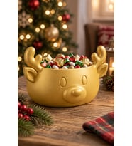 Sonbahar ve Noel Temalı Ren Geyiği Bowl - Sunum Kabı