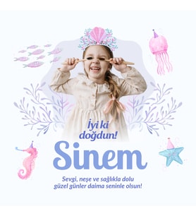 100x100 cm Kişiye Özel Branda Afiş  Resimli Doğum Günü, Parti ve Kutlama Arka Fon Baskı