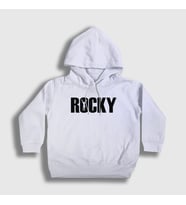 Presmono Unisex Çocuk Beyaz Logo Film Rocky Kapüşonlu Sweatshirt 249950tt (Beyaz)