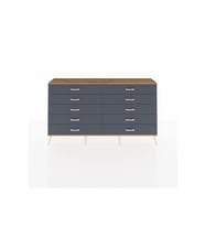 Arges Konsol 10 Çekmeceli  176x30x99 Antrasit-Çam/Antrasit