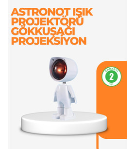 Northcity USB Şarjlı Taşınabilir Gün Batımı Projektör Lambası - Astronot Temalı LED Projektör