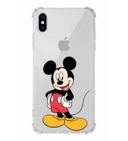Apple iPhone X Uyumlu Köşe Korumalı Antişok  Kapak Mickey Mouse Tasarımlı Şeffaf  Kılıf