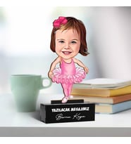 Balerin Kız Kostümlü Çocuk Karikatürlü Biblo