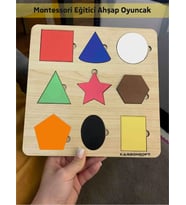 Montessori Egitici Ahsap Oyuncak, Egitici Kutu Oyunu, Ahsap Esleme Oyuncagı, Renk Puzzle