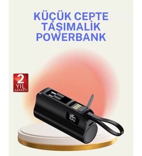 Dahili Konektörlü 20W Hızlı Şarj Mini Taşınabilir