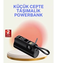 Dahili Konektörlü 20W Hızlı Şarj Mini Taşınabilir
