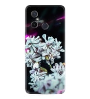 Xiaomi Redmi 12c Kılıf Resimli Desenli Silikon Platinium Series Beyaz Çiçekler 1888