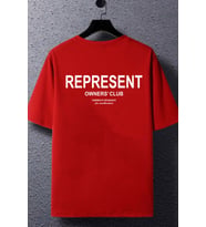 Unisex Represent Baskılı T-shirt (Kırmızı)