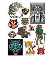 Kaplan Tiger Sticker Set-2 12 Parça Telefon, Tablet, Defter, Laptop Sticker