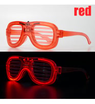 Kırmızı Led Işıklı Parti Gözlüğü - Neon Glow Şerit Gözlük 3 Modlu (4767)
