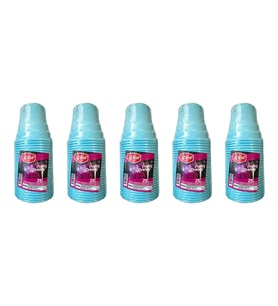 Roll-Up Party Dreams Parti Davet Piknik Renkli Plastik Sert Mika Bardak - Turkuaz - 25'li 5 Paket