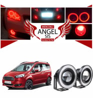 Ford Tourneo Courier Uyumlu, Universal Mercekli Led Angel Sis Farı, 76mm Kırmızı Renk