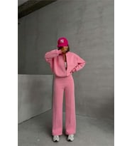 Kadın pamuklu kışlık sweat pantlon eşofman takımı DPGTS018