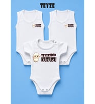 NSR Tasarım Hediye Teyze Seri Baskılı Yazılı Erkek Bebek Body Zıbın Çoklu Seriler