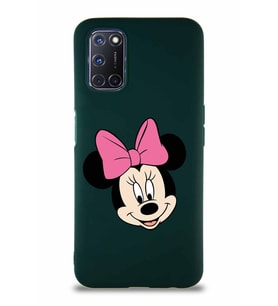 Oppo A72 Soft Premier Kapak Minnie Mouse-C Tasarımlı Silikon Kılıf - Yeşil (Şeffaf)