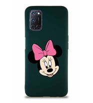 Oppo A72 Soft Premier Kapak Minnie Mouse-C Tasarımlı Silikon Kılıf - Yeşil (Şeffaf)