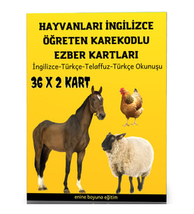 Hayvanları İngilizce Öğreten Karekodlu Ezber Kartları