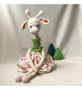 El Örgüsü Zürafa Oyuncak Ve Uyku Arkadaşı (Pembe-Kız Zürafa)