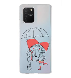 Samsung Galaxy S10 Lite Uyumlu Kapak Aşk Tasarımlı Şeffaf Silikon Kılıf