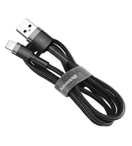 Baseus Lightning 1 Metre Kevlar Kablo Siyah/Gri