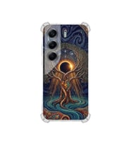 PrintiFy Tecno Camon40pro ile Uyumlu Simya Serisi Kozmik Denge Tasarımlı Uv Baskılı Köşe Korumalı Antişok Kılıf