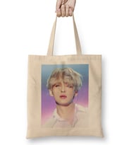 Bts Tae Painting Effect Blue And Pink Eyes Bts Army Kpop Gift BT21 01 Bez Çanta Uzun Saplı