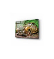 Nostaljik Araba Cam Tablo 50x70 Cm