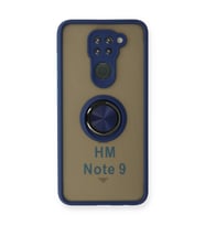 Xiaomi Redmi Note 9 Kılıf Montreal Yüzüklü Silikon Kapak - Lacivert