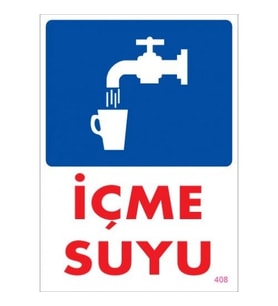 Pvc Levha quot;İçme Suyuquot; 25X35 Cm