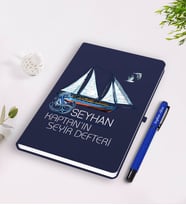 BK Gift Kişiye Özel İsimli Lacivert Seyir Defteri ve Kalem Seti-3