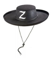 Z Logolu Yetişkin Boy Bağcıklı Zorro Şapkası