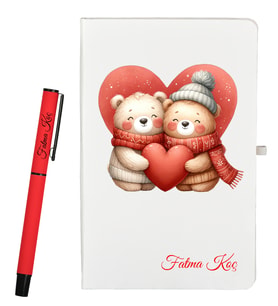 Kişiye Özel Defter ve Roller Kalem Hediye Seti