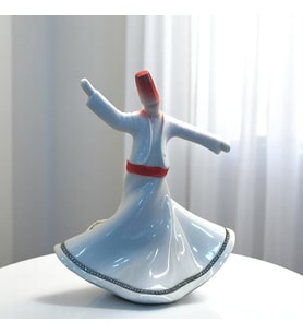 Seramik Dekoratif Semazen Biblo 22 cm Beyaz