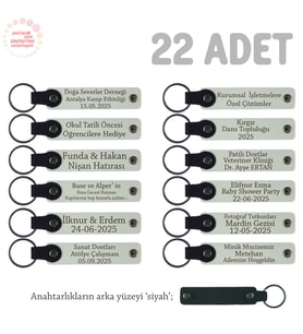 Mezuniyet Kutlaması İçin 22'li Anahtarlık Seti, Sadece Size Ve Öğrenciye Özel, Beyaz & Siyah