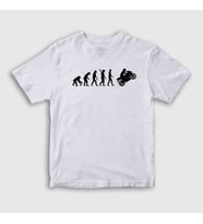 Presmono Unisex Çocuk Beyaz Evolution Evrim Motorsiklet Yarış Motoru T-Shirt 441993tt (Beyaz)