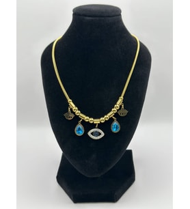 Arnes Jewelry Çelik Zirkon Taşlı Göz Detaylı Kolye